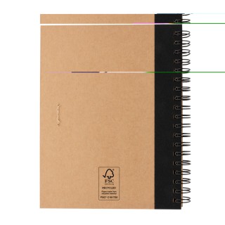 Cuaderno de espiral kraft con bolígrafo promocional